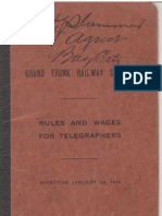 1914 GT Rules and Wages for Telegraphers