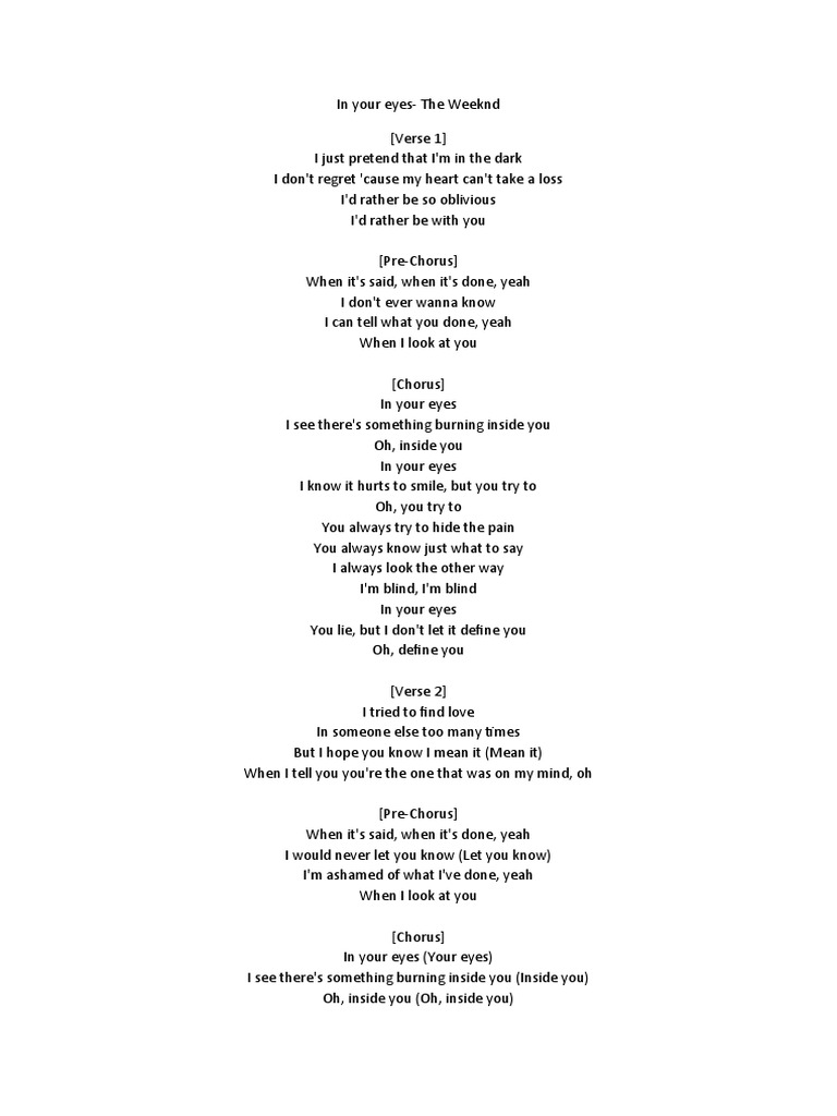 In Your Eyes | Pdf | Song Structure