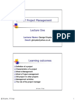 IT Project Management: Lecturer Name: Email