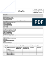 Lifting Plan: Format No. Rev. No. Effective Date