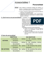 Personalidad. CIENCIAS PSICOSOCIALES