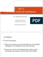 Lecture 01 - Part A Advanced Artificial Intelligence: Dr. Shazzad Hosain