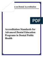 Accreditation Standards For Advanced Dental Education Programs in Dental Public Health