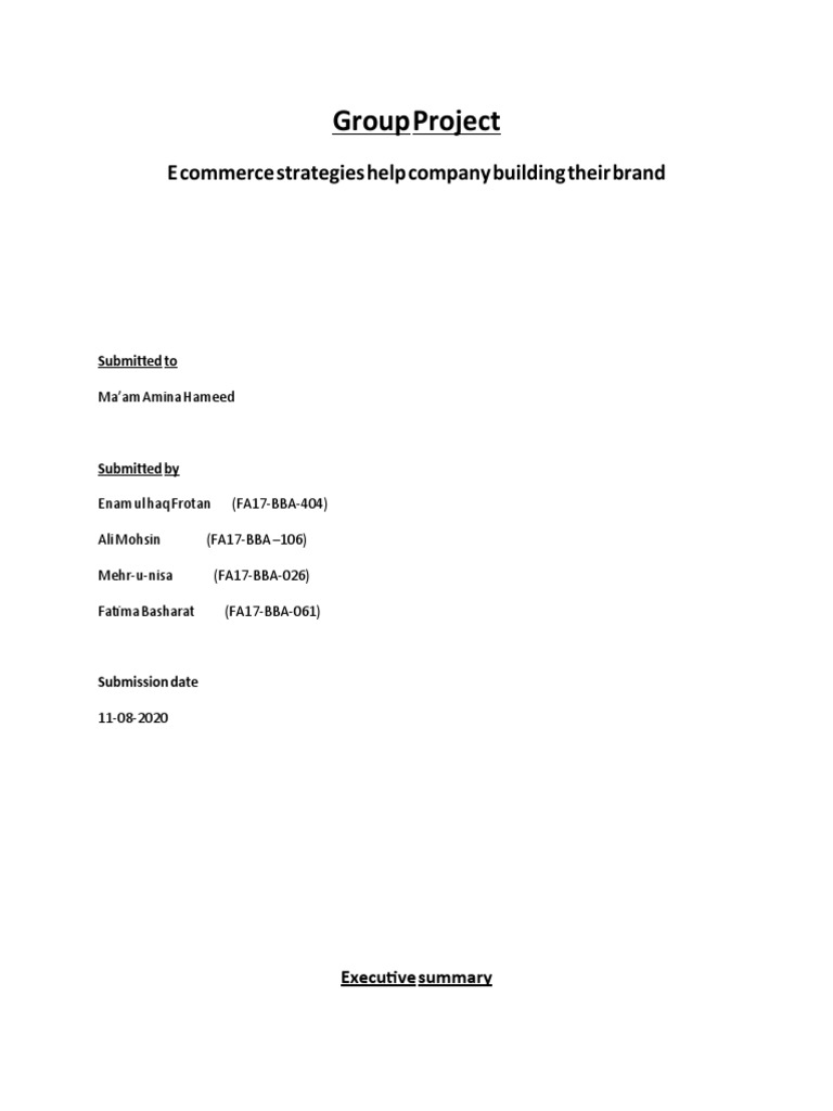 E - Commerce Group Project | PDF | Business Economics | Business Process