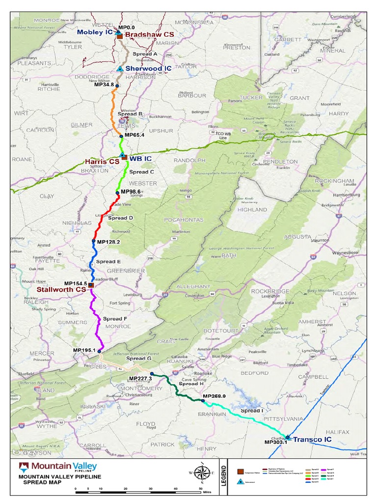 Mountain Valley Pipeline Route Map | PDF