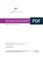 Music Therapy For Attention Deficit Hyperactivity Disorder (ADHD) in Children and Adolescents (Protocol)