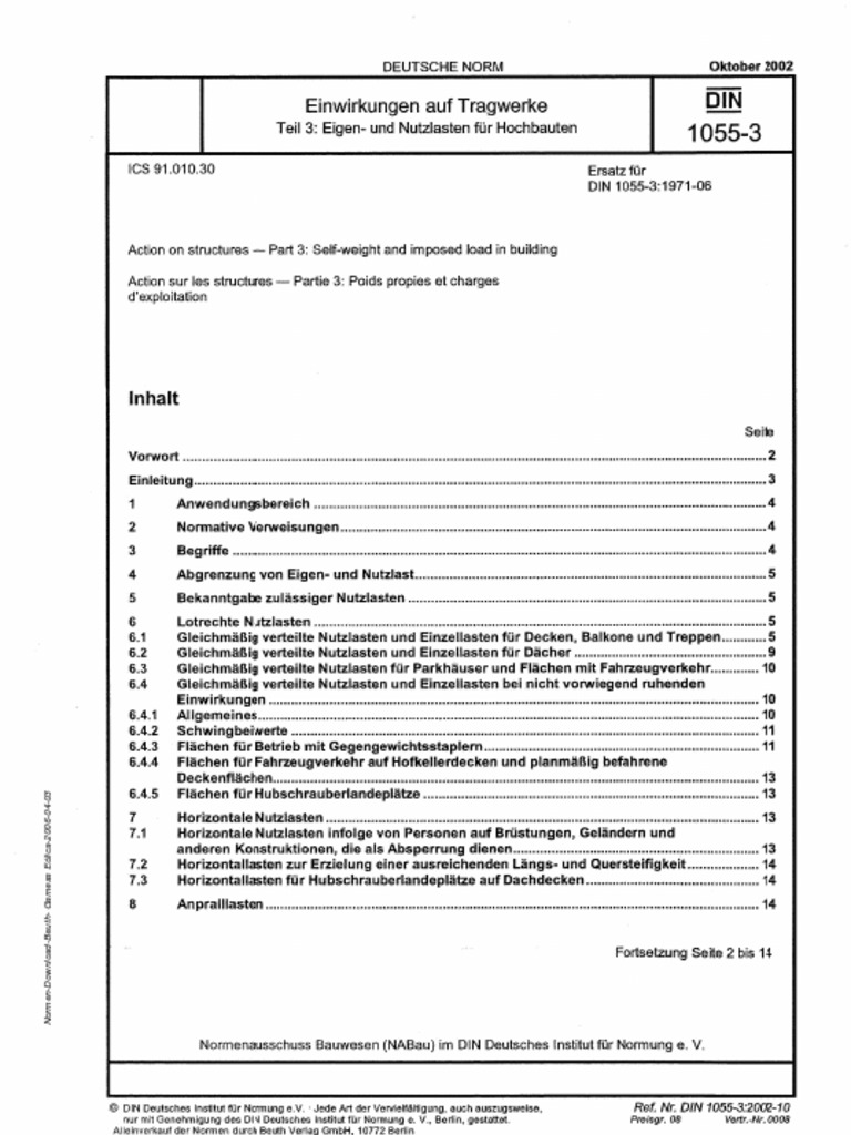 Din 1055-3 - 2006 PDF | PDF