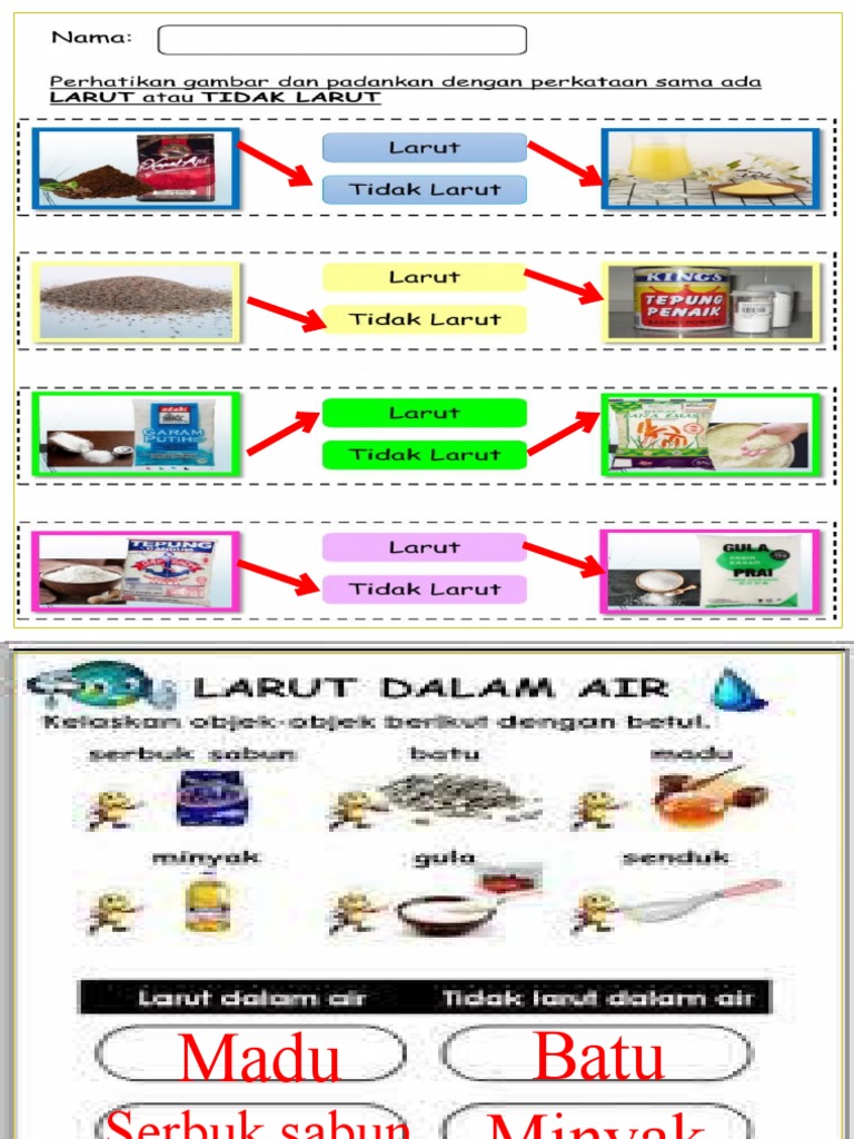 Lembaran Kerja 8 2 Bahan Larut Dan Tak Larut