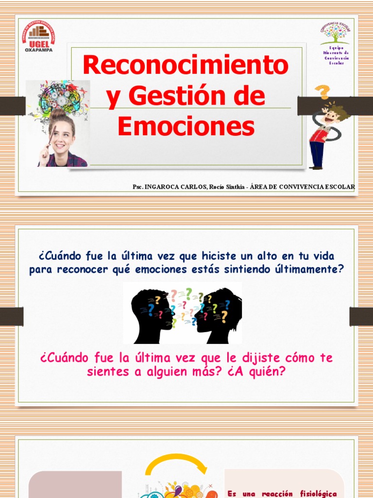 Reconocimiento y Gestión de Emociones Ultimo | PDF | Asco | Las emociones