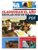 Clausuran El Año: Escolar 2020 en Bolivia