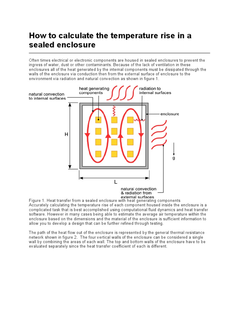 Sealed Enclosure Temperature Rise Calculation | PDF | Heat Transfer ...
