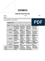 RUBRICA TECNICAS PROYECTIVAS Instrumento