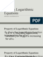 Solving Logarithmic Equations: General Mathematics