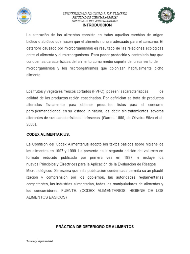 Practica de Deterioro de Alimentos | PDF | Carne | Las bacterias
