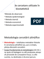 Metode de Cercetare Utilizate În Biostatistică