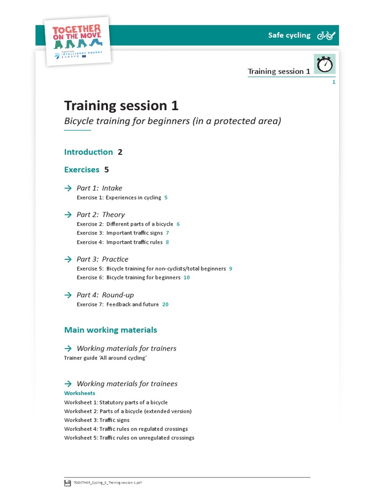 Training Session 1: Bicycle Training For Beginners (In A Protected Area ...
