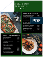 Menú Restaurante de Chef Italiano Verde