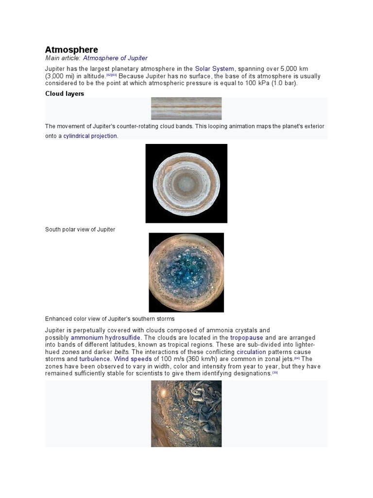 Jupiter's Atmospheric Features Explained | PDF | Jupiter | Cloud