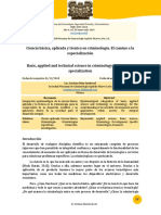 Dialnet CienciaBasicaAplicadaYTecnicaEnCriminologiaElCamin 6826780 PDF
