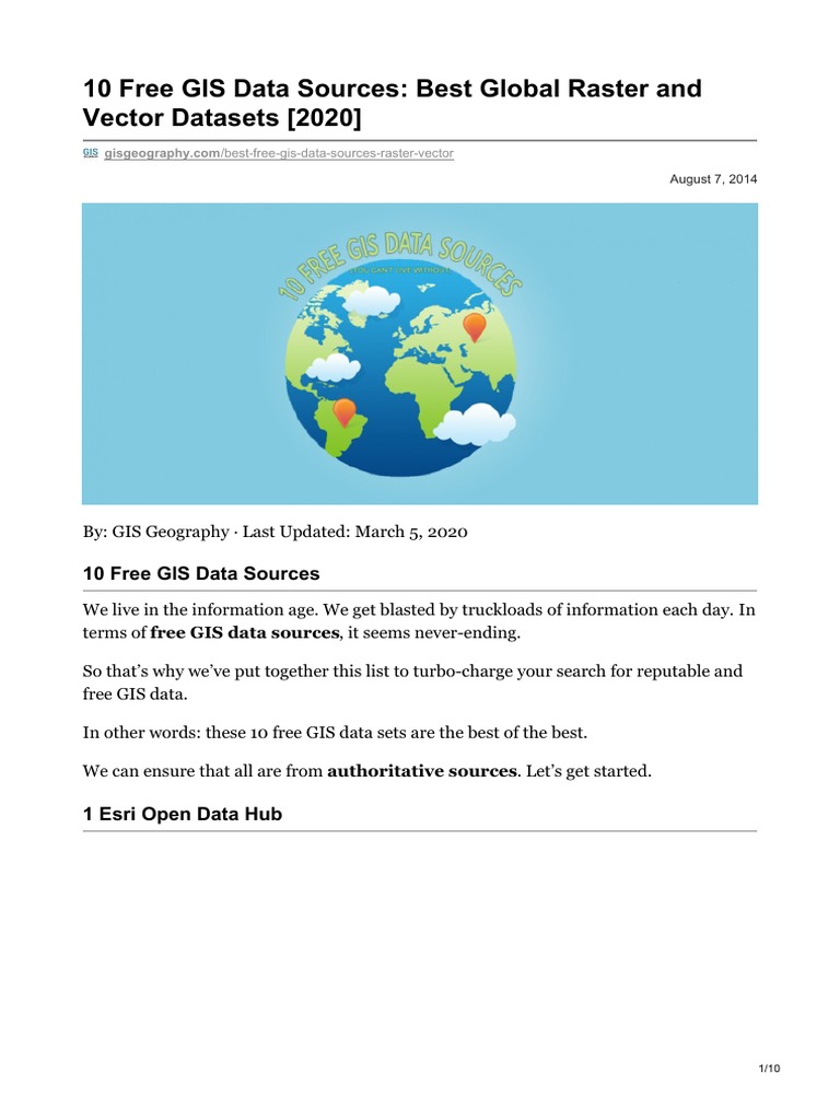 Top 10 Free Global GIS Data Sources | PDF | Satellite Imagery ...