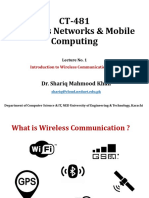 CT-481 Wireless Networks & Mobile Computing: Dr. Shariq Mahmood Khan