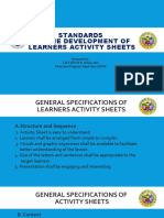 Standards On The Development of Learners Activity Sheets