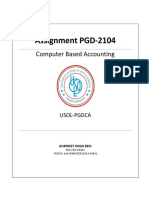 Assignment PGD-2104: Computer Based Accounting