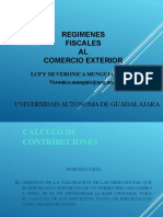 Cálculo de contribuciones al comercio exterior