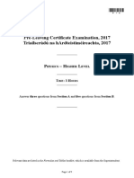 P16 Physics Pre-Leaving Certificate Examination 2017