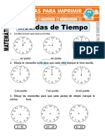 Ficha de Medidas de Tiempo para Segundo de Primaria