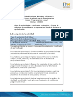 Guia de actividades y Rúbrica de evaluación - Tarea 4 - Solución de modelos de programación lineal de decisión y optimización.pdf