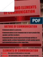 Nature and Elements of Communication