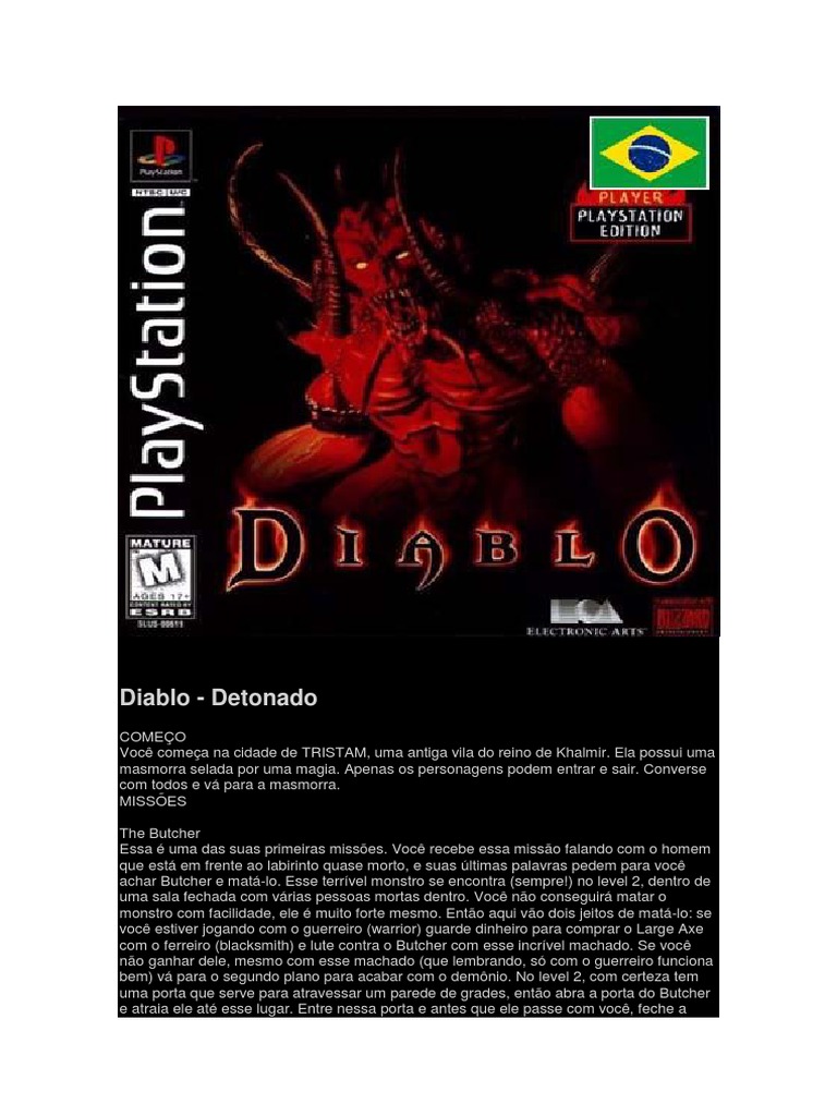 Detonado Diablo PS1 PDF | PDF | Lazer | Esportes, image size:768x1024