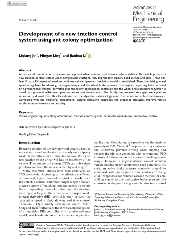 Ant Colony Optimized Traction Control | PDF | Control Theory ...