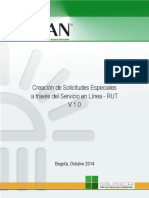 Creación de Solicitudes Especiales A Través Del Servicio en Línea - RUT V 1.0 PDF