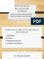SUJETOS DE LA RELACION DEL TRABAJO Diapositiva2