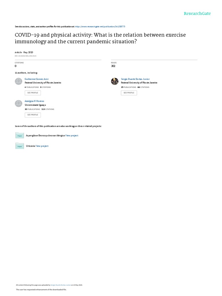 COVID-19 and Exercise Immunology Insights | PDF | Innate Immune System ...