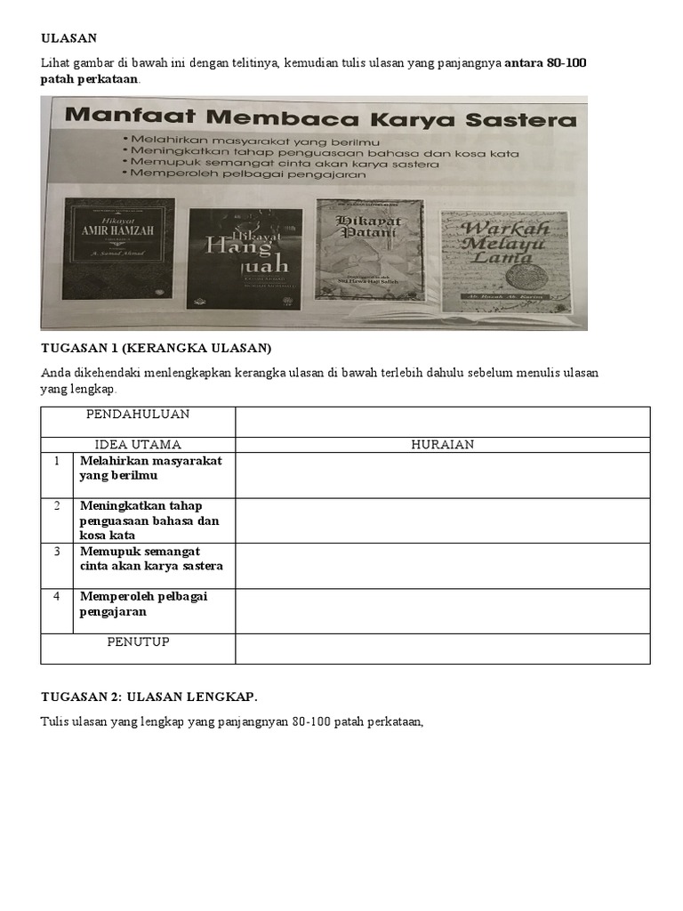 Ulasan Manfaat Membaca Karya Sastera Pdf
