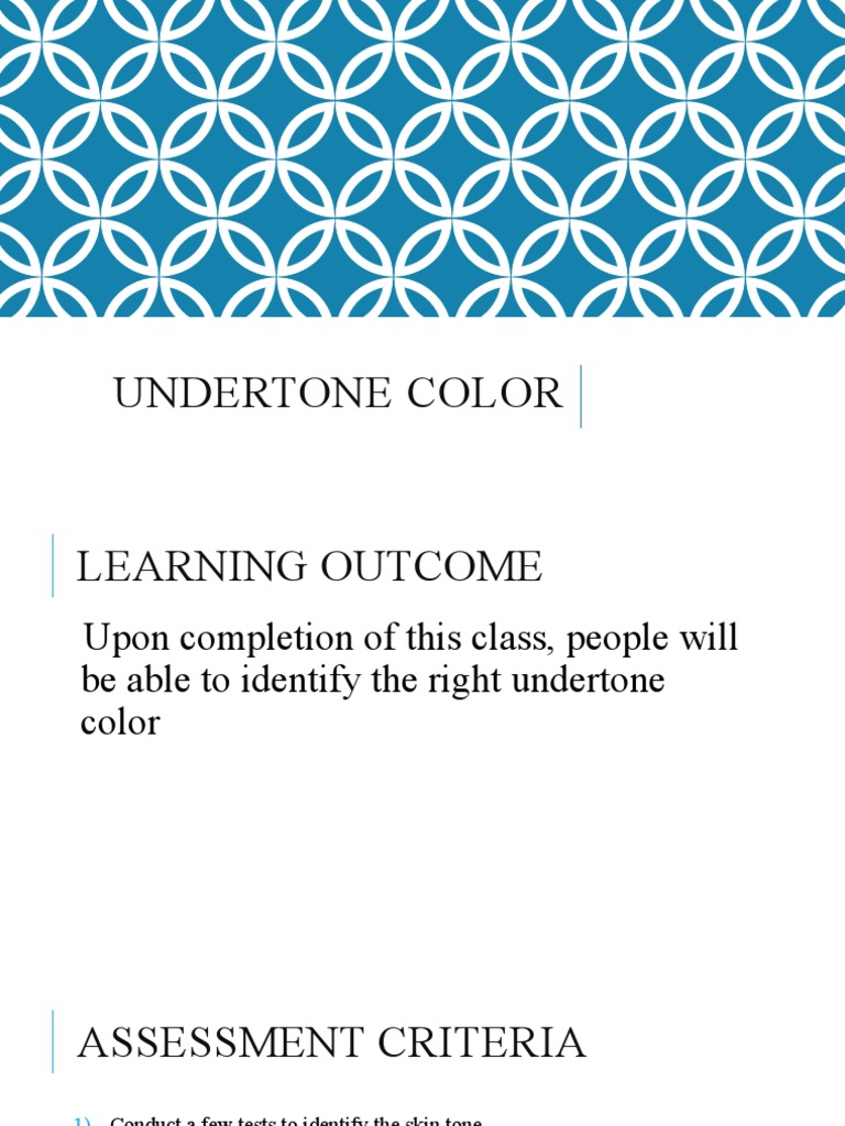 Undertone Color | PDF | Human Skin Color | Color