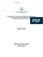 Fortalecimiento de La Educacion Emocional para El Mejoramiento de La Convivencia Escolar en El Grado Segundo de La Insitucion Educativa Distrital Manuel Cepeda Vargas