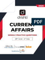 2020 Current Affairs Weekly Practice Questions 29th June - 4th July