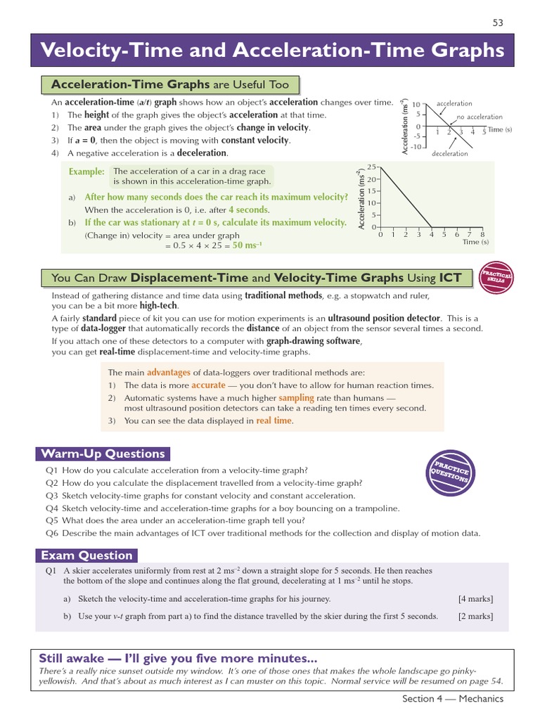 Acceleration Time Graphs Notes As Level Physics | PDF | Acceleration ...