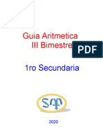 Guia Aritmetica III Bimestre: 1ro Secundaria