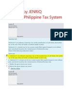 Created by JENRIQ Quiz 1 - Philippine Tax System: Question Text