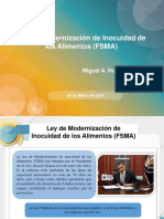 Ley de Modernización de Inocuidad de Los Alimentos (FSMA) : Miguel A. Huanca Vásquez