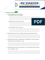 Exercise Simple Interest (Maths)