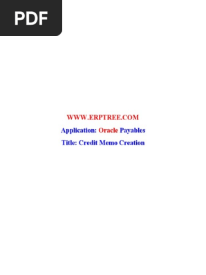 ERP AP CREDIT MEMO