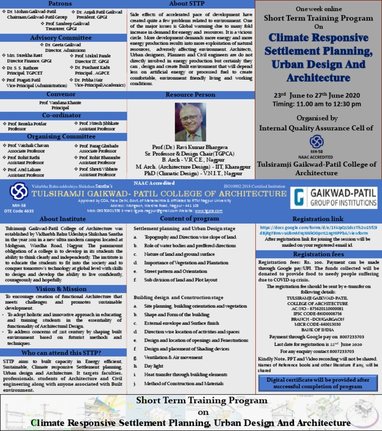 Climate Responsive Design Training Program | PDF | Urban Design ...
