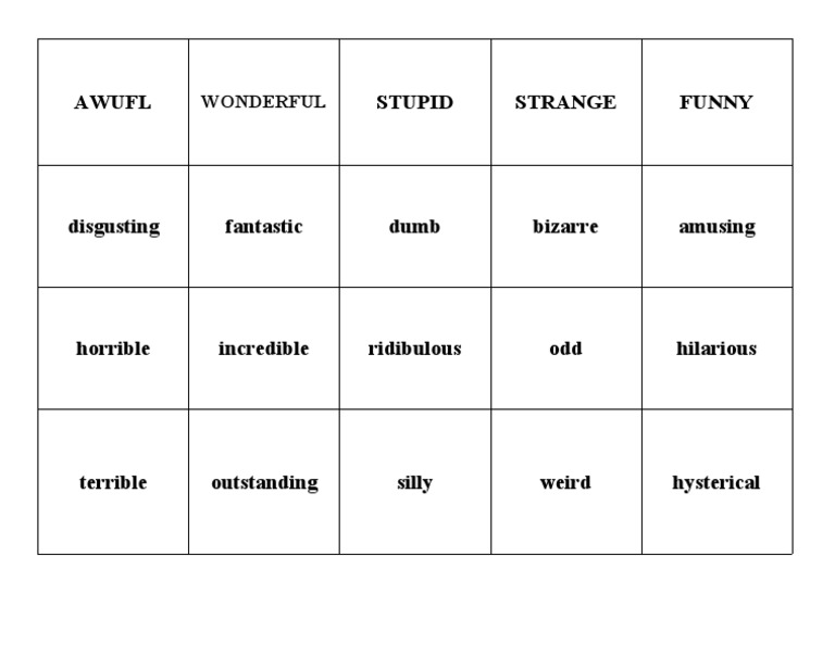 Unique Descriptors: Funny to Bizarre | PDF | Young Adult