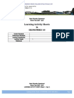 Learning Activity Sheets in Ekonomiks 10: Basic Education Department School Year 2020 - 2021